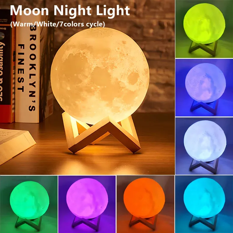 Book Light LED Moon Light Galaxy Light, Moon Night Light, Girl, Boy, Child Birthday Gift, Bedroom Decoration Indoor lighting - 图片 2