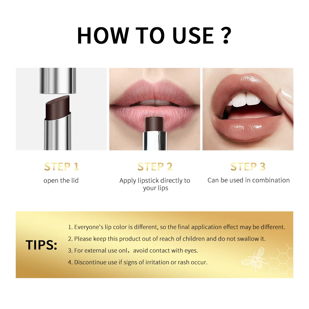 Black Honey Lipstick Long Lasting Moisturizing Natural Lip Plumper Makeup Lip Plumping Gloss Cosmetics Exfoliating for Lip - 图片 6